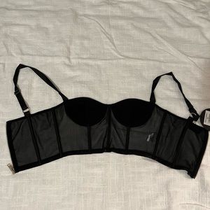 Womens Black Bustier Top- White Fox Boutique